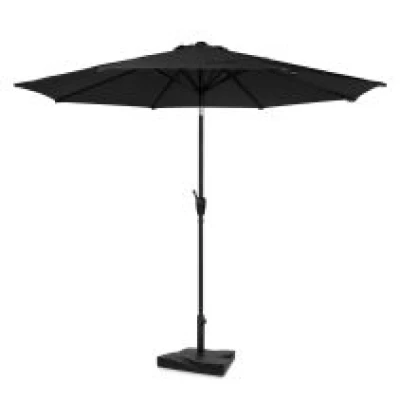 Parasol Recanati Ø300cm – Premium parasol – anthracite/black | Incl. concrete base 20 kg