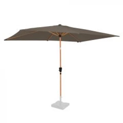Parasol Rapallo 200x300cm – Premium rectangular parasol – wood look | Taupe