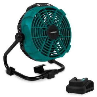 Cordless fan 20V – hybrid battery or AC powered | Incl. AC adapter – incl. 2.0Ah battery and quick charger