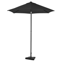 Parasol Torbole - Ø200cm – Premium parasol – Anthracite/black | Incl. concrete base 20 kg.