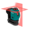 360° Laser - Genopladelig krydslinjelaser - 4V - rød - selvnivellerende - 20 meter rækkevidde | Inkl. USB-C oplader & værktøjstaske