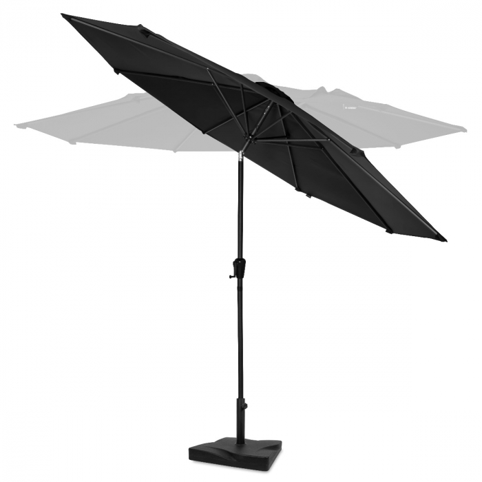 Parasol Recanati Ø300cm – Premium parasol – anthracite/black | Incl. concrete base 20 kg