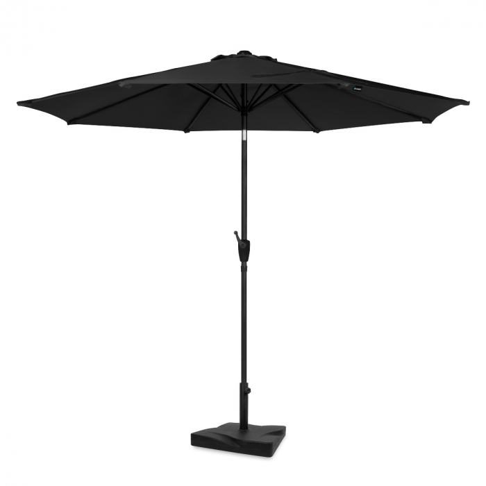 Parasol Recanati Ø300cm – Premium parasol – anthracite/black | Incl. concrete base 20 kg