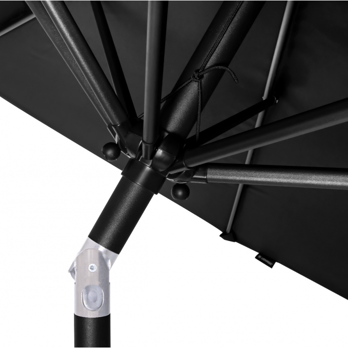 Parasol Recanati Ø300cm – Premium parasol – anthracite/black | Incl. concrete base 20 kg
