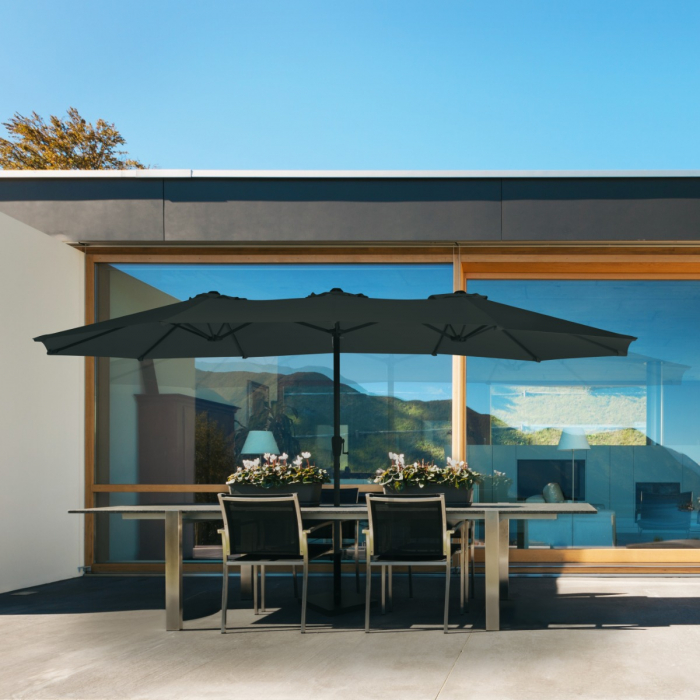 Parasol Iseo 460x270cm – Premium parasol | Anthracite/Black