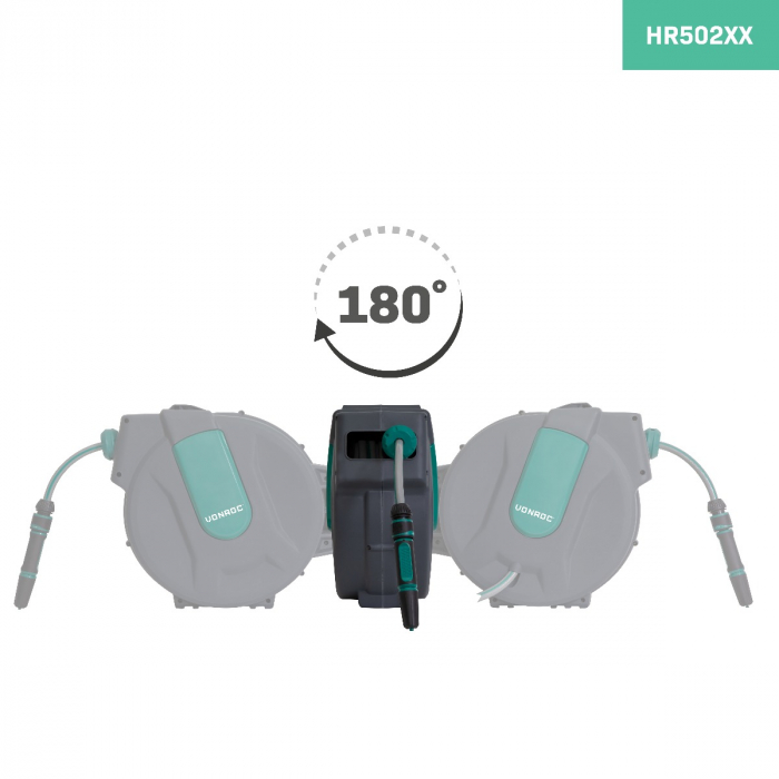 Automatic hose reel - Incl. 25m garden hose, nozzle and couplings