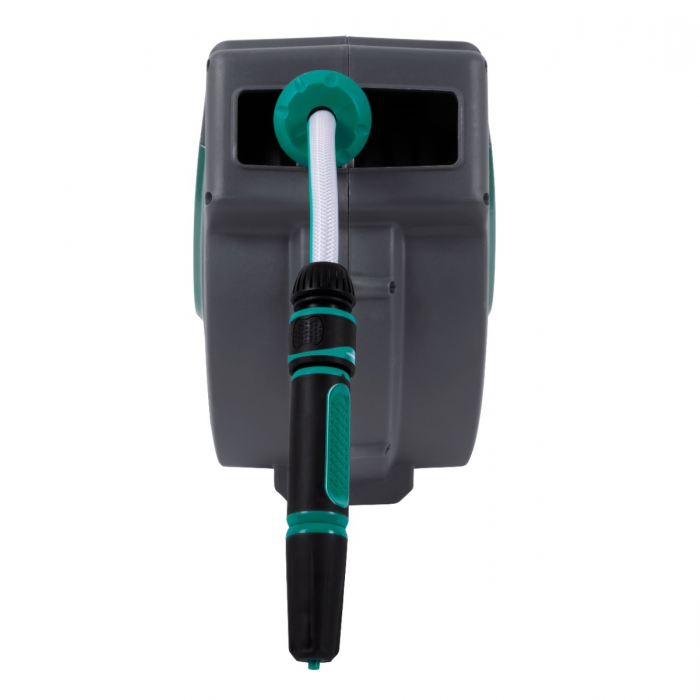 Automatic hose reel - Incl. 15m garden hose, nozzle and couplings