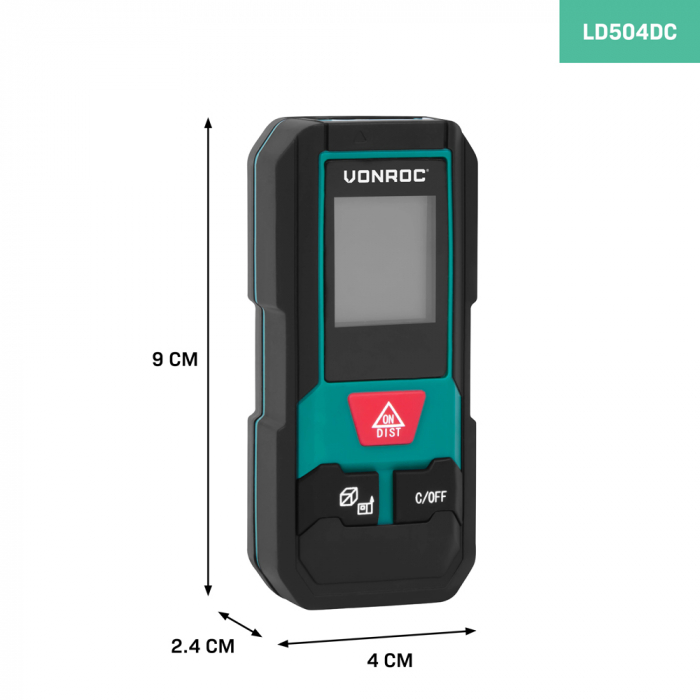 Laser Distance Meter 20m - compact size | Distance – Area – Volume – Pythagorean