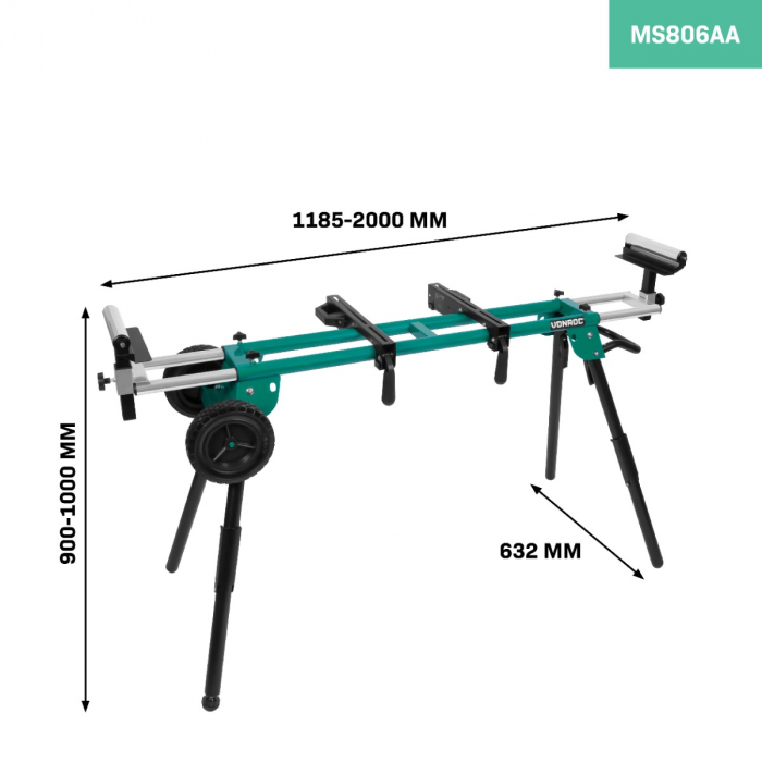 Mitre saw stand - Mobile - Universal | 150 kg load capacity