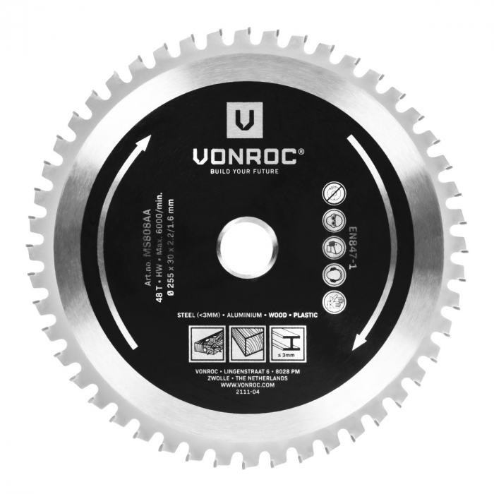 Multi-material saw blade - Ø255 x 30mm - 48T | For MS507AC mitre saw 