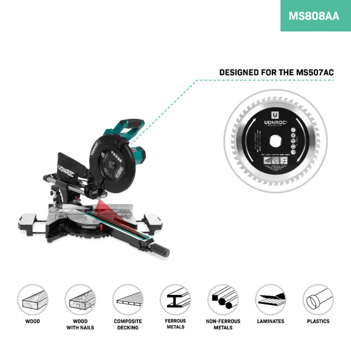 Multi-material saw blade - Ø255 x 30mm - 48T | For MS507AC mitre saw 