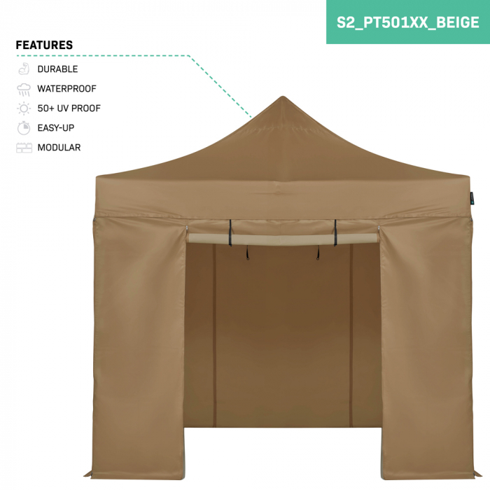 Easy-Up Partytent - 3x3 m | Set incl. sidewalls - Beige