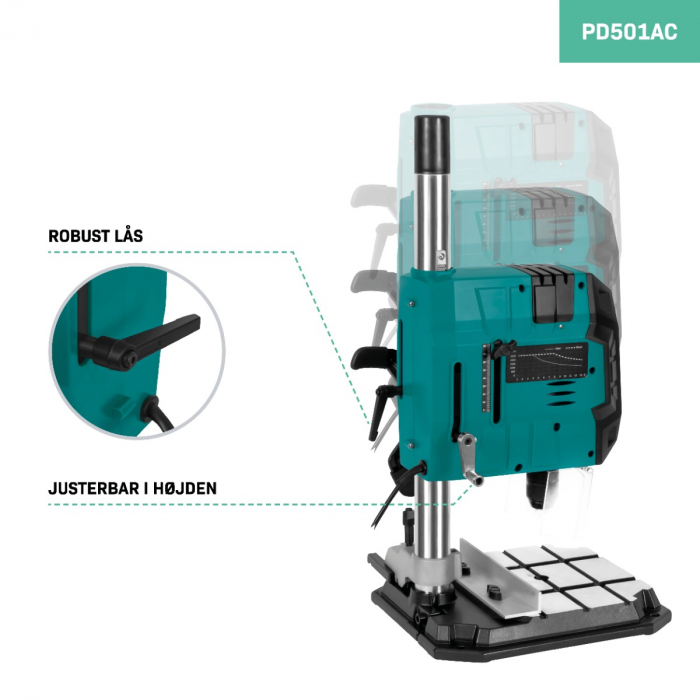 Pillar Drill 900W – With digital control panel and LCD display | Incl. Accessories