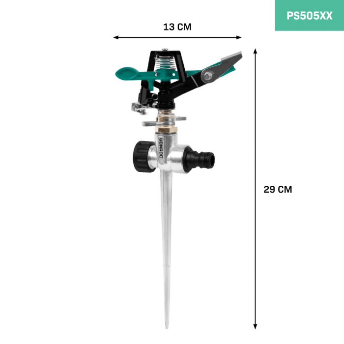 Pulsating sprinkler –  Sector and circle garden sprinkler | Max. 450m2