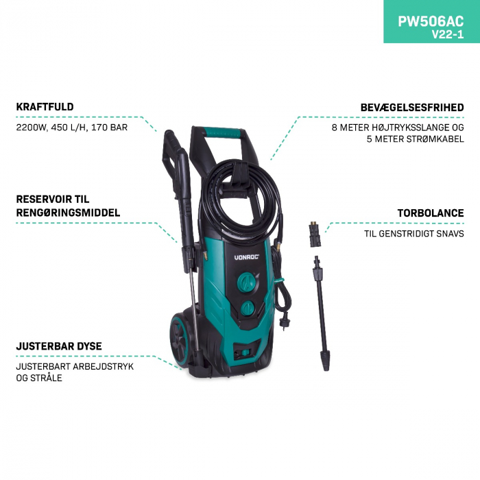 Pressure washer V22-1 2200W - 170 bar | Incl. accessories