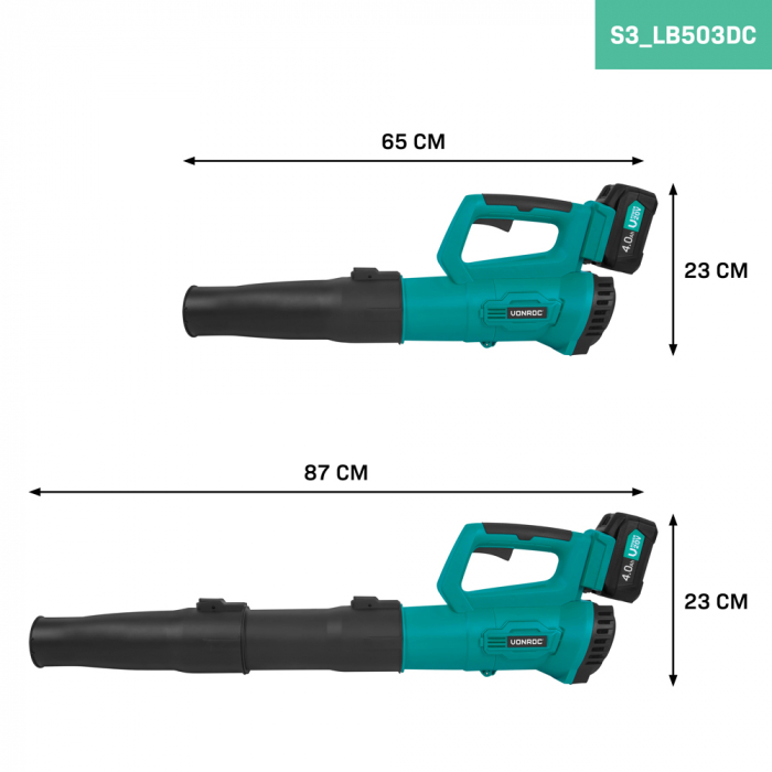 Cordless Leaf Blower 20V – Axial design | Incl. 4.0Ah battery and charger