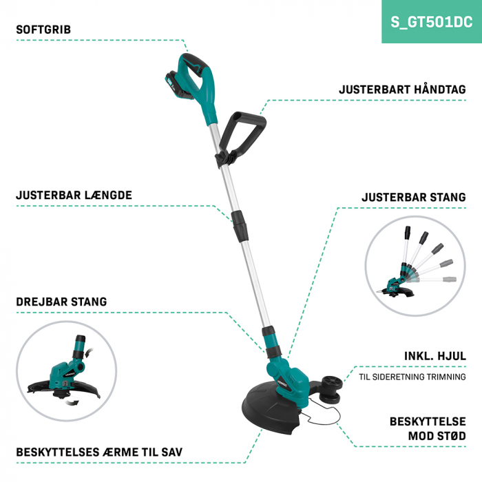 Grass trimmer 20V - 2.0Ah | Incl. battery and quick charger