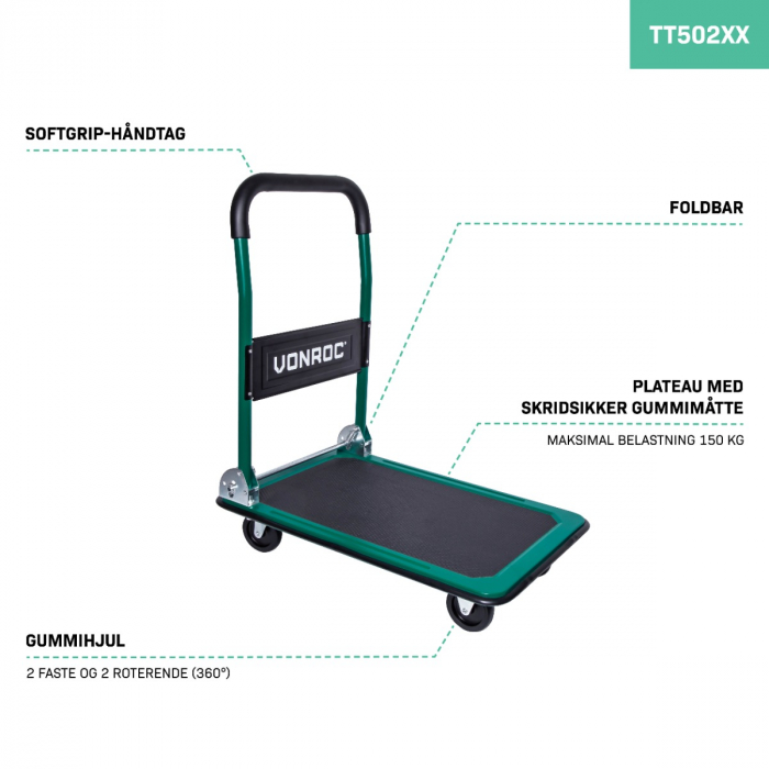 Platform truck - Foldable - Max. load capacity 150kg 