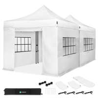  Party Tent - 6x3 m - Premium Easy-Up Party Tent | Set incl. 2x Tent, Sidewalls and Connection Kit - White