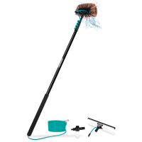 Telescopic wash brush – 6,50m | Incl. multi-purpose brush, 2-in-1 window cleaner, hose and soap dispenser