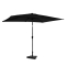 Premium Stangparasol Rapallo 200x300cm - inkl. □ Betonfod og overtræk - rektanglær | Sort 