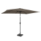 Premium Stangparasol Rapallo 200x300cm - inkl. □ Betonfod og overtræk - rektanglær | Taupe