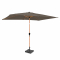 Premium Stangparasol Rapallo 200x300cm - inkl. □ Betonfod og overtræk - rektanglær | Trælook | Taupe 