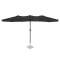 Premium Stangparasol Iseo 460x270cm - inkl. overtræk - rektangulær | Sort 