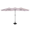 Premium Stangparasol Iseo 460x270cm - inkl. □ Betonfod og overtræk - rektangulær | Beige