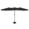 Premium Stangparasol Iseo 460x270cm - inkl. □ Betonfod og overtræk - rektangulær | Sort 