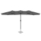 Premium Stangparasol Iseo 460x270cm - inkl. overtræk - rektangulær | Grå