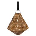 Luna solar lantern Pentagon with LED – 300x300mm – Gold | Handmade/weather resistant
