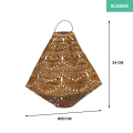 Luna solar lantern Pentagon with LED – 300x300mm – Gold | Handmade/weather resistant