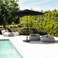 Parasol Recanati Ø300cm – Premium parasol – anthracite/black | Incl. concrete base 20 kg