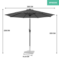Parasol Recanati Ø300cm – Premium parasol | Grey