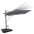 Cantilever parasol Pisogne 300x300cm – Premium parasol - Grey | Incl. fillable parasol tiles