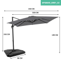 Cantilever parasol Pisogne 300x300cm – Premium parasol - Grey | Incl. fillable parasol tiles