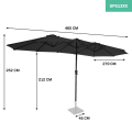 Parasol Iseo 460x270cm – Premium parasol | Anthracite/Black