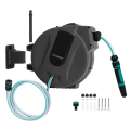 Automatic hose reel – Black - Incl. 25m garden hose, nozzle and couplings