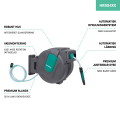 VONROC Automatic hose reel – Incl. 35m garden hose, nozzle and couplings
