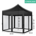 Easy-Up Party Tent - 3x3 m  | Set incl. Mosquito Netting Sidewalls - Black
