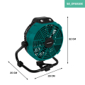 Cordless fan 20V – hybrid battery or AC powered | Incl. AC adapter – incl. 2x 2.0Ah battery and quick charger