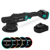 PRO Dual Action Polisher 20V – Ø 150mm | Incl. 4.0Ah Battery, quick charger and 5 polishing pads