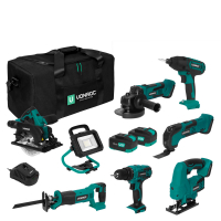 Tool set VPower 20V - 4.0Ah | Incl. 7 machines, 2 batteries and a quick charger 