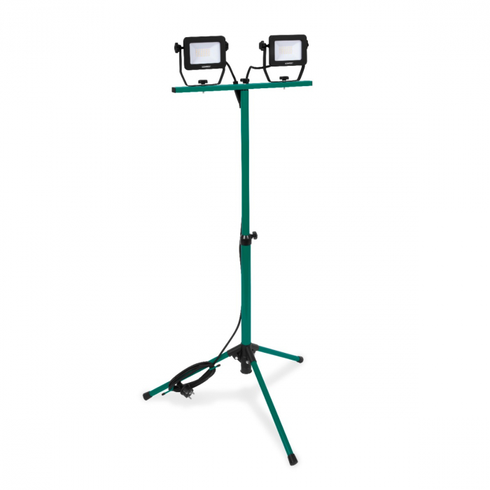 Arbejdslampe - 2x20W - lygte | LED | Sammenklappelig - Vippbar | Justerbar stander | Udstrålingsvinkel: 100° pr. lampe main product photo